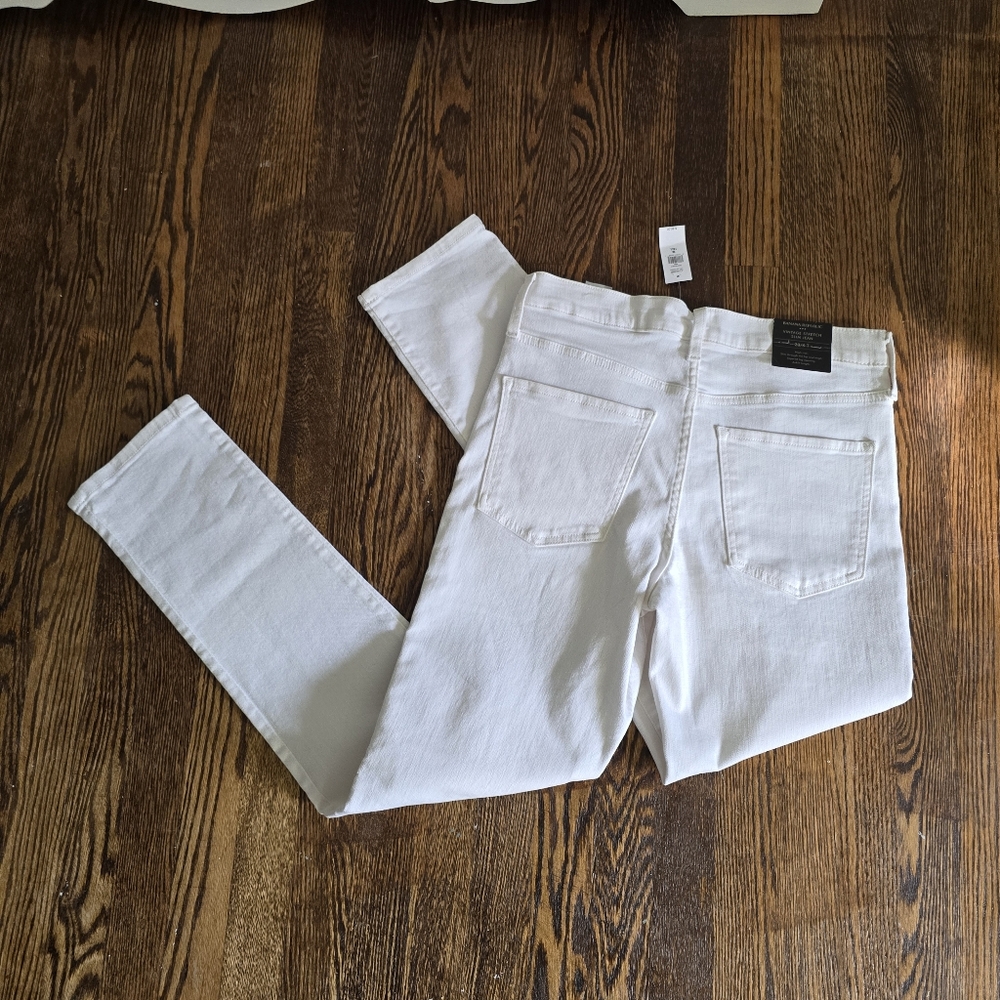 Banana Republic High-Rise Slim Jeans — NWT Pure White Tall 28/6 - Picture 8 of 8